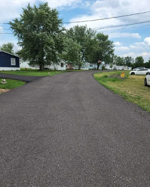 Treated millings lot at a mobile home court in New York