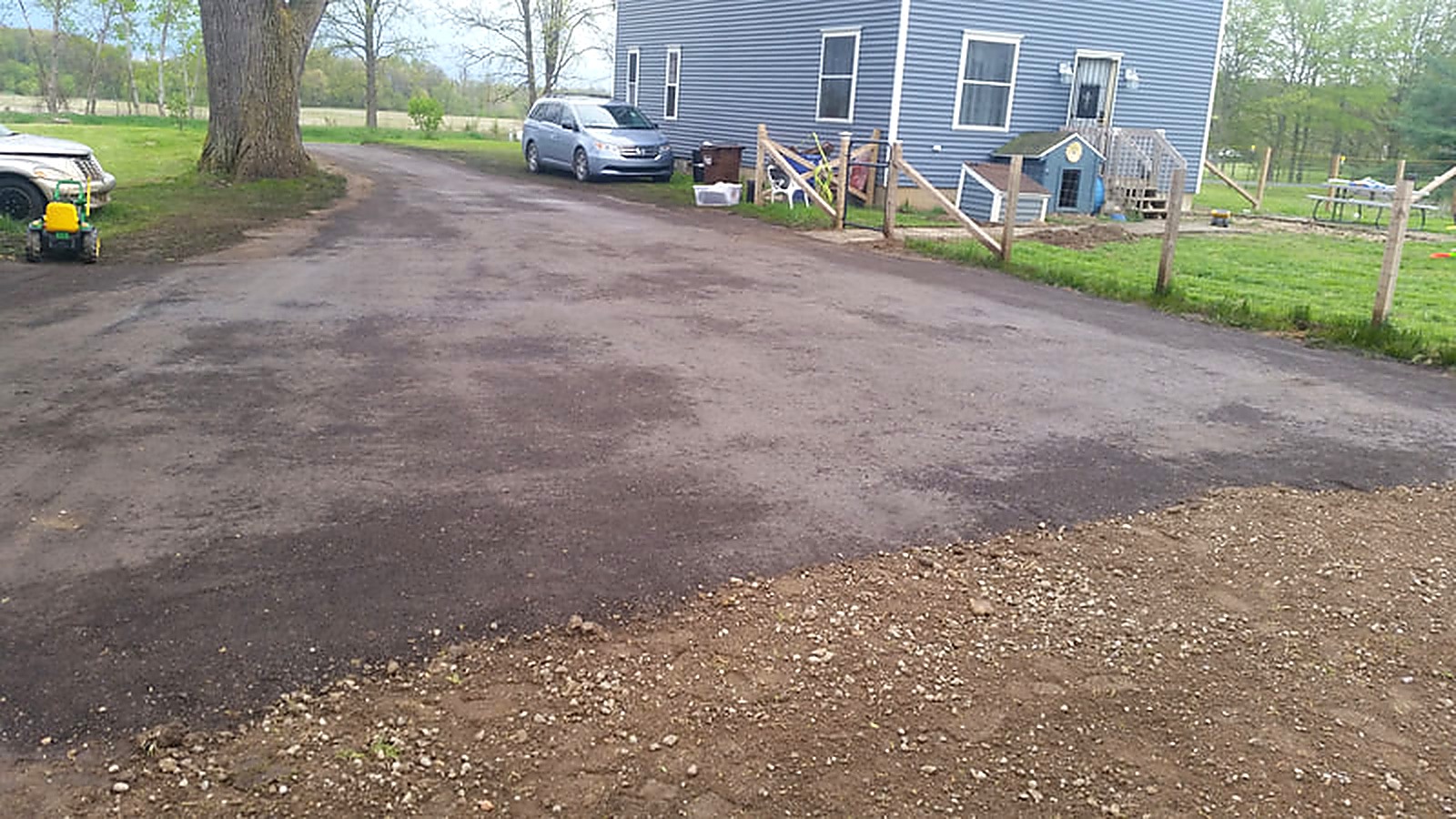 Completed driveway with sidewalk
