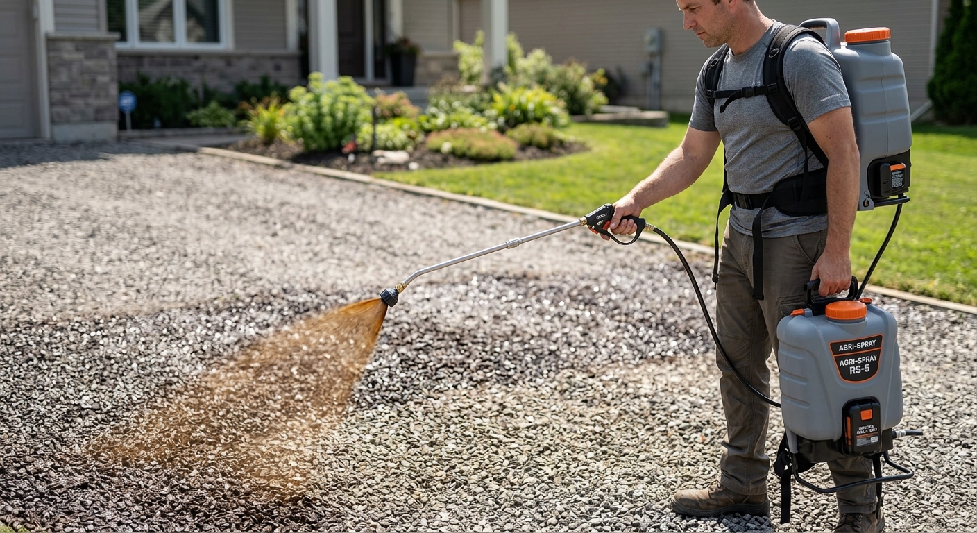 Illustration: sprayer applying sealer